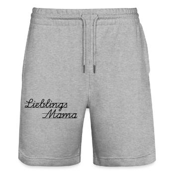 Mama favori - Short de jogging bio TRAINER Stanley/Stella unisexe - gris chiné - Devant - Nik (191cm) & Marisol (170cm)