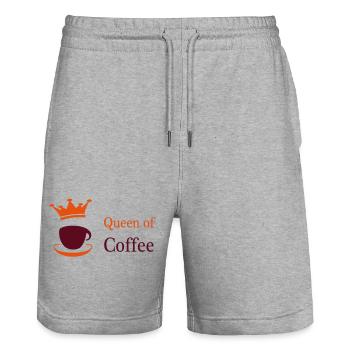 coffee - Stanley/Stella Trainer Unisex Organic Jogging Shorts - heather grey - Front - Nik (191cm) & Marisol (170cm)