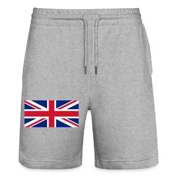 drapeau Angleterre - Short de jogging bio TRAINER Stanley/Stella unisexe - gris chiné - Devant - Nik (191cm) & Marisol (170cm)