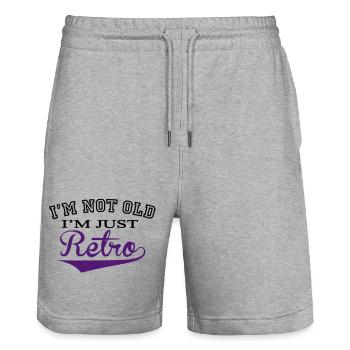 Not Old....Retro - 2 Colour - Stanley/Stella Unisex Bio Joggingshorts Trainer  - Grau meliert - Vorne - Nik (191cm) & Marisol (170cm)