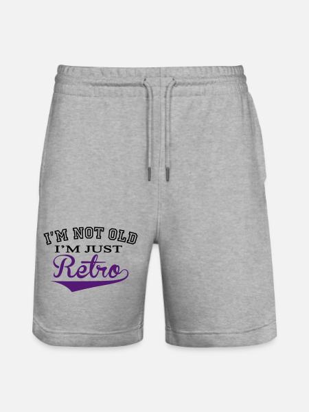 Not Old .... Retro - 2 Colour - Stanley/Stella Trainer Unisex Organic Jogging Shorts - heather grey