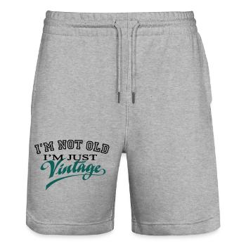 Not Old...Vintage 2C - Stanley/Stella Unisex Bio Joggingshorts Trainer  - Grau meliert - Vorne - Nik (191cm) & Marisol (170cm)
