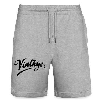 Vintage - Stanley/Stella Unisex Bio Joggingshorts Trainer  - Grau meliert - Vorne - Nik (191cm) & Marisol (170cm)