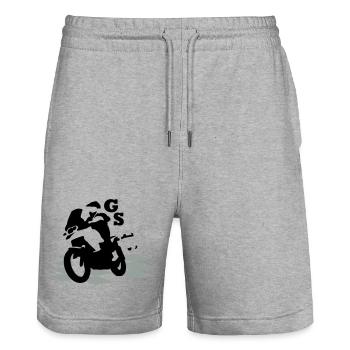 Bikergs_bayern - Stanley/Stella Unisex Bio Joggingshorts Trainer  - Grau meliert - Vorne - Nik (191cm) & Marisol (170cm)