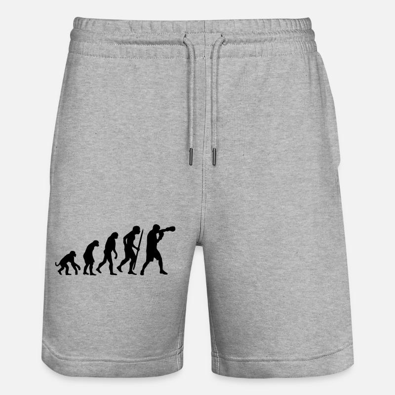Evolution of boxing - Stanley/Stella Trainer Unisex Organic Jogging Shorts - heather grey