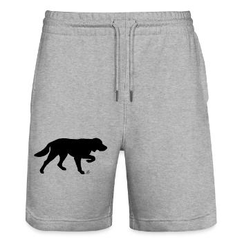 langhaariger Vorstehhund - Stanley/Stella Unisex Bio Joggingshorts Trainer  - Grau meliert - Vorne - Nik (191cm) & Marisol (170cm)
