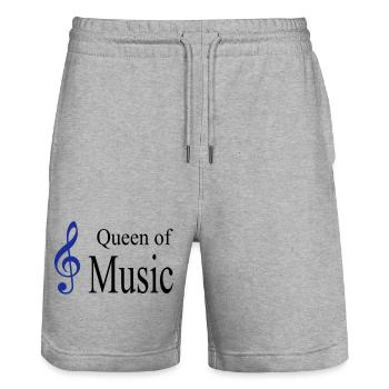 music - Stanley/Stella Trainer Unisex Organic Jogging Shorts - heather grey - Front - Nik (191cm) & Marisol (170cm)