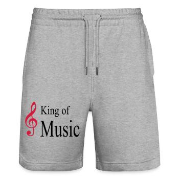 music - Stanley/Stella Trainer Unisex Organic Jogging Shorts - heather grey - Front - Nik (191cm) & Marisol (170cm)