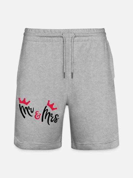 wedding - Stanley/Stella Trainer Unisex Organic Jogging Shorts - heather grey