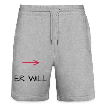 Il veut enterrement de vie de garçon arrow - Short de jogging bio TRAINER Stanley/Stella unisexe - gris chiné - Devant - Nik (191cm) & Marisol (170cm)