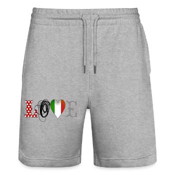 Love Italia - Black - Stanley/Stella Unisex Bio Joggingshorts Trainer  - Grau meliert - Vorne - Nik (191cm) & Marisol (170cm)