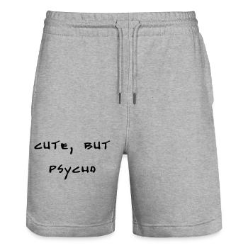 cute, but psycho - Stanley/Stella Unisex Bio Joggingshorts Trainer  - Grau meliert - Vorne - Nik (191cm) & Marisol (170cm)