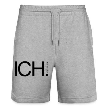 ICH steh zu mir. - Stanley/Stella Unisex Bio Joggingshorts Trainer  - Grau meliert - Vorne - Nik (191cm) & Marisol (170cm)