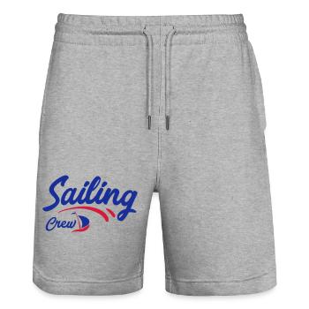navigation à voile - Short de jogging bio TRAINER Stanley/Stella unisexe - gris chiné - Devant - Nik (191cm) & Marisol (170cm)