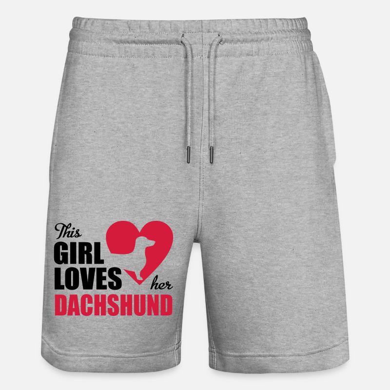 Dackel - Stanley/Stella Unisex Bio Joggingshorts Trainer  - Grau meliert