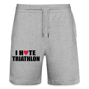 triathlon - Short de jogging bio TRAINER Stanley/Stella unisexe - gris chiné - Devant - Nik (191cm) & Marisol (170cm)