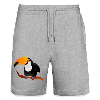 toucan - Short de jogging bio TRAINER Stanley/Stella unisexe - gris chiné - Devant - Nik (191cm) & Marisol (170cm)