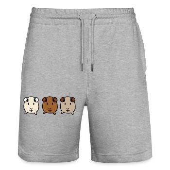 Cobaye - Short de jogging bio TRAINER Stanley/Stella unisexe - gris chiné - Devant - Nik (191cm) & Marisol (170cm)