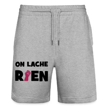 On lâche rien ! - Short de jogging bio TRAINER Stanley/Stella unisexe - gris chiné - Devant - Nik (191cm) & Marisol (170cm)