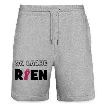On lâche rien ! - Short de jogging bio TRAINER Stanley/Stella unisexe - gris chiné - Devant - Nik (191cm) & Marisol (170cm)