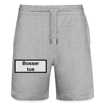 Bosser tue :) - Short de jogging bio TRAINER Stanley/Stella unisexe - gris chiné - Devant - Nik (191cm) & Marisol (170cm)