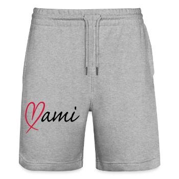 Mami Herz - Stanley/Stella Unisex Bio Joggingshorts Trainer  - Grau meliert - Vorne - Nik (191cm) & Marisol (170cm)