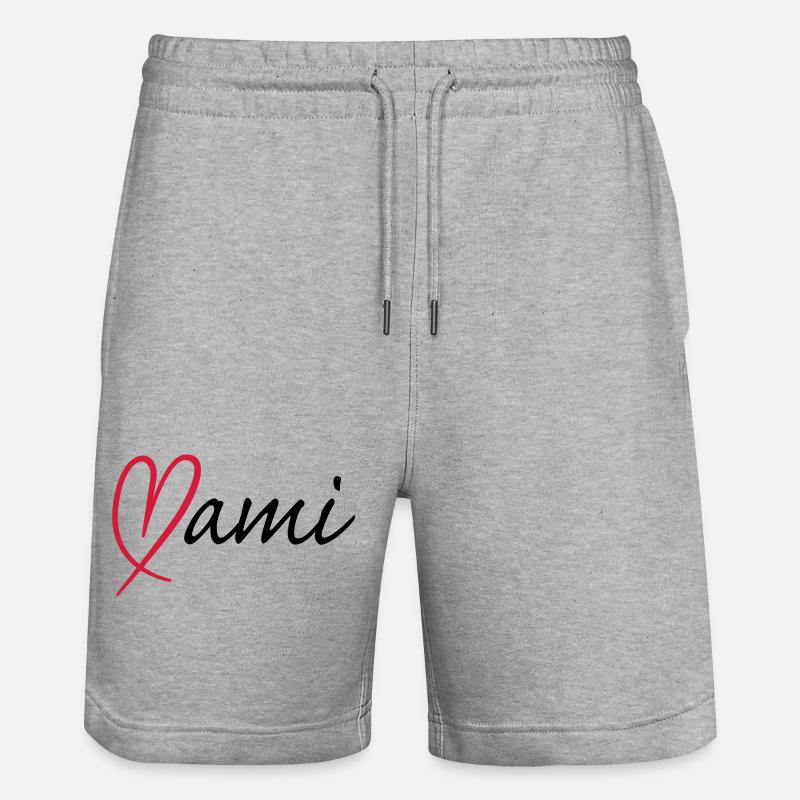 Mami Herz | Heart - Short de jogging bio TRAINER Stanley/Stella unisexe - gris chiné