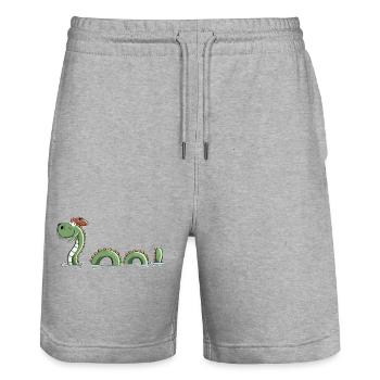 Nessie Seeungeheuer In Schottland - Comic - Fun - Stanley/Stella Unisex Bio Joggingshorts Trainer  - Grau meliert - Vorne - Nik (191cm) & Marisol (170cm)