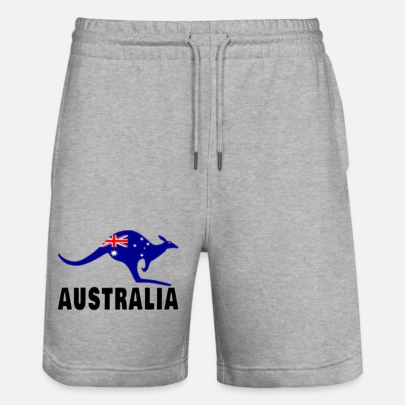 Australien Känguru / Geschenk / Geschenkidee - Stanley/Stella Unisex Bio Joggingshorts Trainer  - Grau meliert