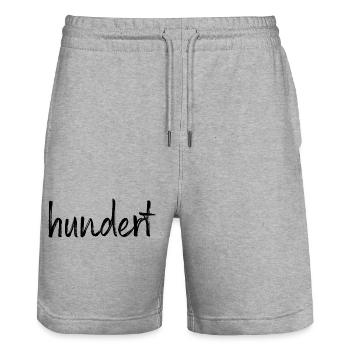 100 hundert Jubiläum Jahrestag Geburtstag Geschenk - Stanley/Stella Unisex Bio Joggingshorts Trainer  - Grau meliert - Vorne - Nik (191cm) & Marisol (170cm)