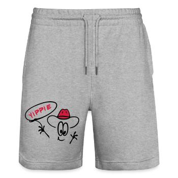 Cowboy mit Lasso - Stanley/Stella Unisex Bio Joggingshorts Trainer  - Grau meliert - Vorne - Nik (191cm) & Marisol (170cm)