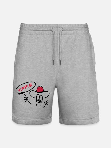 Cowboy - Stanley/Stella Trainer Unisex Organic Jogging Shorts - heather grey