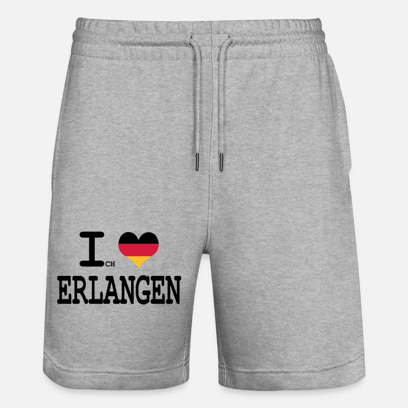 ich liebe erlangen - Stanley/Stella Unisex Bio Joggingshorts Trainer  - Grau meliert