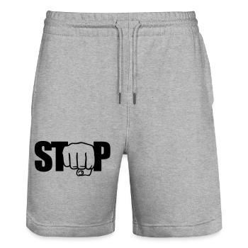 Stop Faust - Stanley/Stella Unisex Bio Joggingshorts Trainer  - Grau meliert - Vorne - Nik (191cm) & Marisol (170cm)
