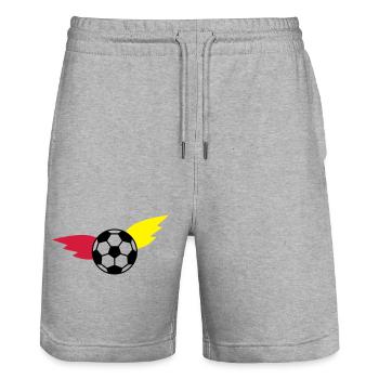 Championnat de ballon de football - Short de jogging bio TRAINER Stanley/Stella unisexe - gris chiné - Devant - Nik (191cm) & Marisol (170cm)