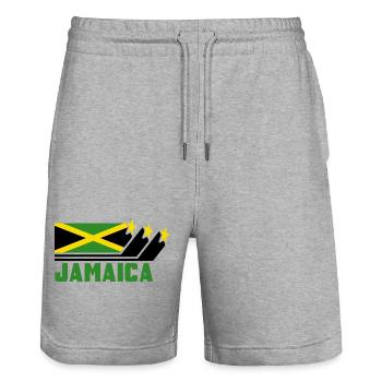 Jamaica / Gift / Caribbean / Reggae / Kingston - Stanley/Stella Trainer Unisex Organic Jogging Shorts - heather grey - Front - Nik (191cm) & Marisol (170cm)