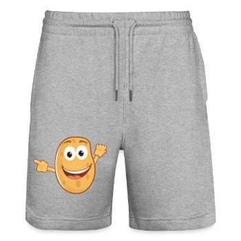 Kartoffel - Stanley/Stella Unisex Bio Joggingshorts Trainer  - Grau meliert - Vorne - Nik (191cm) & Marisol (170cm)