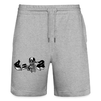 E=MC2 flex - Stanley/Stella Trainer Unisex Organic Jogging Shorts - heather grey - Front - Nik (191cm) & Marisol (170cm)