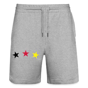 sterne sport fußball - Stanley/Stella Unisex Bio Joggingshorts Trainer  - Grau meliert - Vorne - Nik (191cm) & Marisol (170cm)