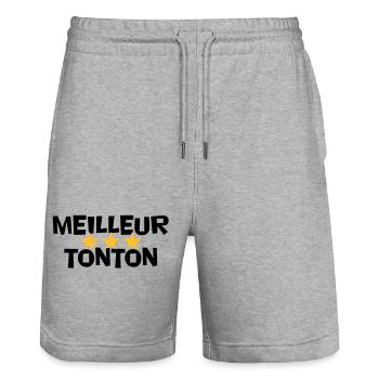 Best Uncle - Stanley/Stella Trainer Unisex Organic Jogging Shorts - heather grey - Front - Nik (191cm) & Marisol (170cm)