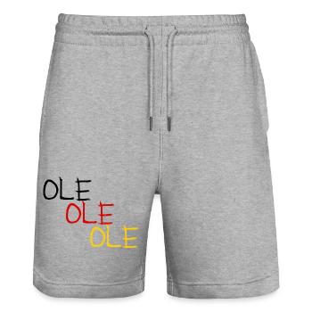 OLE OLE OLE PINSEL - Stanley/Stella Unisex Bio Joggingshorts Trainer  - Grau meliert - Vorne - Nik (191cm) & Marisol (170cm)