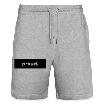 fier - Short de jogging bio TRAINER Stanley/Stella unisexe - gris chiné - Devant - Nik (191cm) & Marisol (170cm)