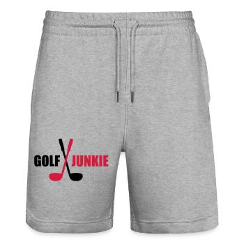 golf - Stanley/Stella Trainer Unisex Organic Jogging Shorts - heather grey - Front - Nik (191cm) & Marisol (170cm)