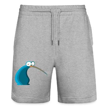 Vogel-Karikatur von Neuseeland-Kiwi - Stanley/Stella Unisex Bio Joggingshorts Trainer  - Grau meliert - Vorne - Nik (191cm) & Marisol (170cm)