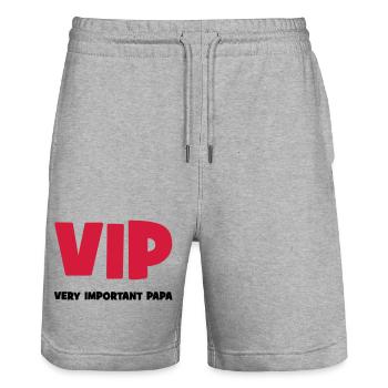 Very Important Papa :) - Stanley/Stella Trainer Unisex Organic Jogging Shorts - heather grey - Front - Nik (191cm) & Marisol (170cm)