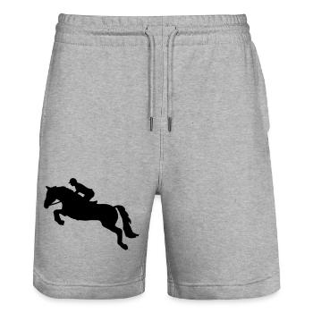 Leap-jour - Short de jogging bio TRAINER Stanley/Stella unisexe - gris chiné - Devant - Nik (191cm) & Marisol (170cm)
