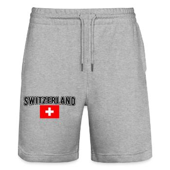 Schweiz - Stanley/Stella Unisex Bio Joggingshorts Trainer  - Grau meliert - Vorne - Nik (191cm) & Marisol (170cm)