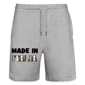 Made in ITALY! - Stanley/Stella Trainer Unisex Organic Jogging Shorts - heather grey - Front - Nik (191cm) & Marisol (170cm)