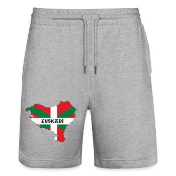 euskal herria - Stanley/Stella Trainer Unisex Organic Jogging Shorts - heather grey - Front - Nik (191cm) & Marisol (170cm)