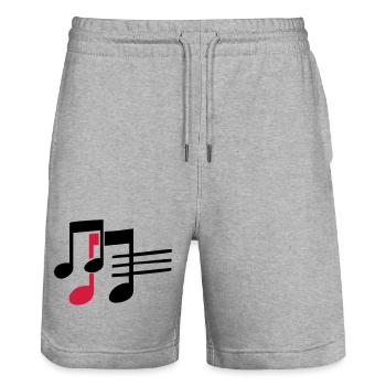 musique - Short de jogging bio TRAINER Stanley/Stella unisexe - gris chiné - Devant - Nik (191cm) & Marisol (170cm)